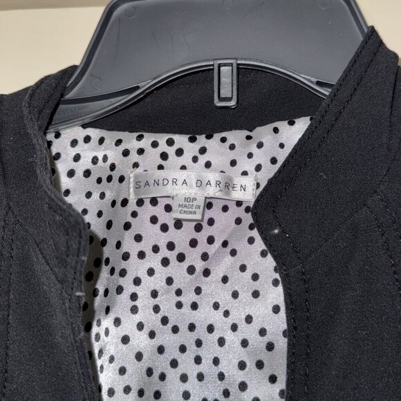 Sandra Darren Short Black Dress Zipper Front - Picture 2 of 3